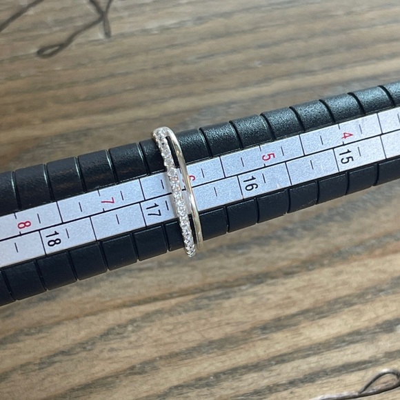 Jewelry - Silver Ring Dainty, Size 6, marked but not tested, rhinestone. Size 6